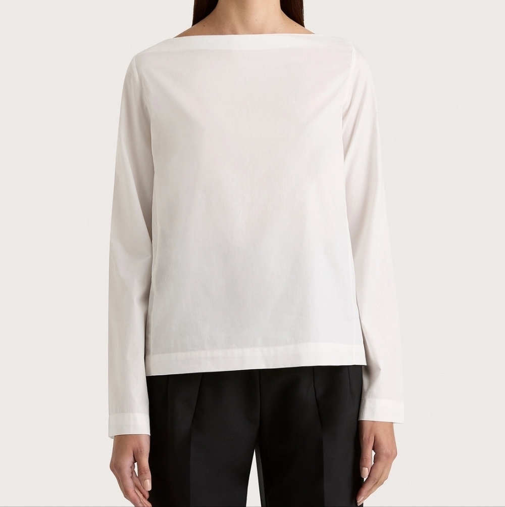 NWT Faithfull Aleza Top Blouse White 100% Cotton Flare Long Sleeve NEW Size Med